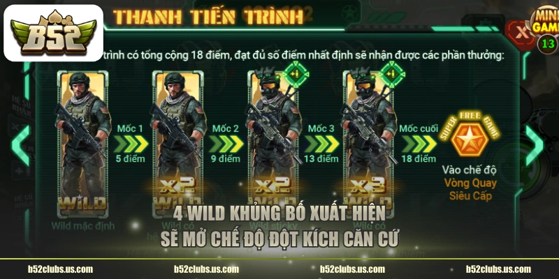 4 Wild Khủng Bố xuất hiện sẽ mở chế độ Đột Kích Căn Cứ