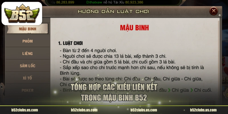 Tổng hợp các kiểu liên kết trong Mậu Binh B52